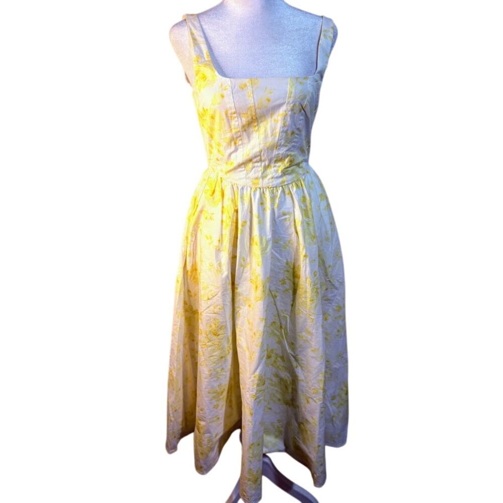 WAYF Yellow White Floral Desi Corset Dress Size XS NWT